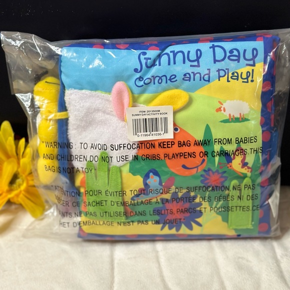 New Manhattan Toy Soft Activity Book wTethered Toy, “Sunny Day Come And Play” - Picture 2 of 10